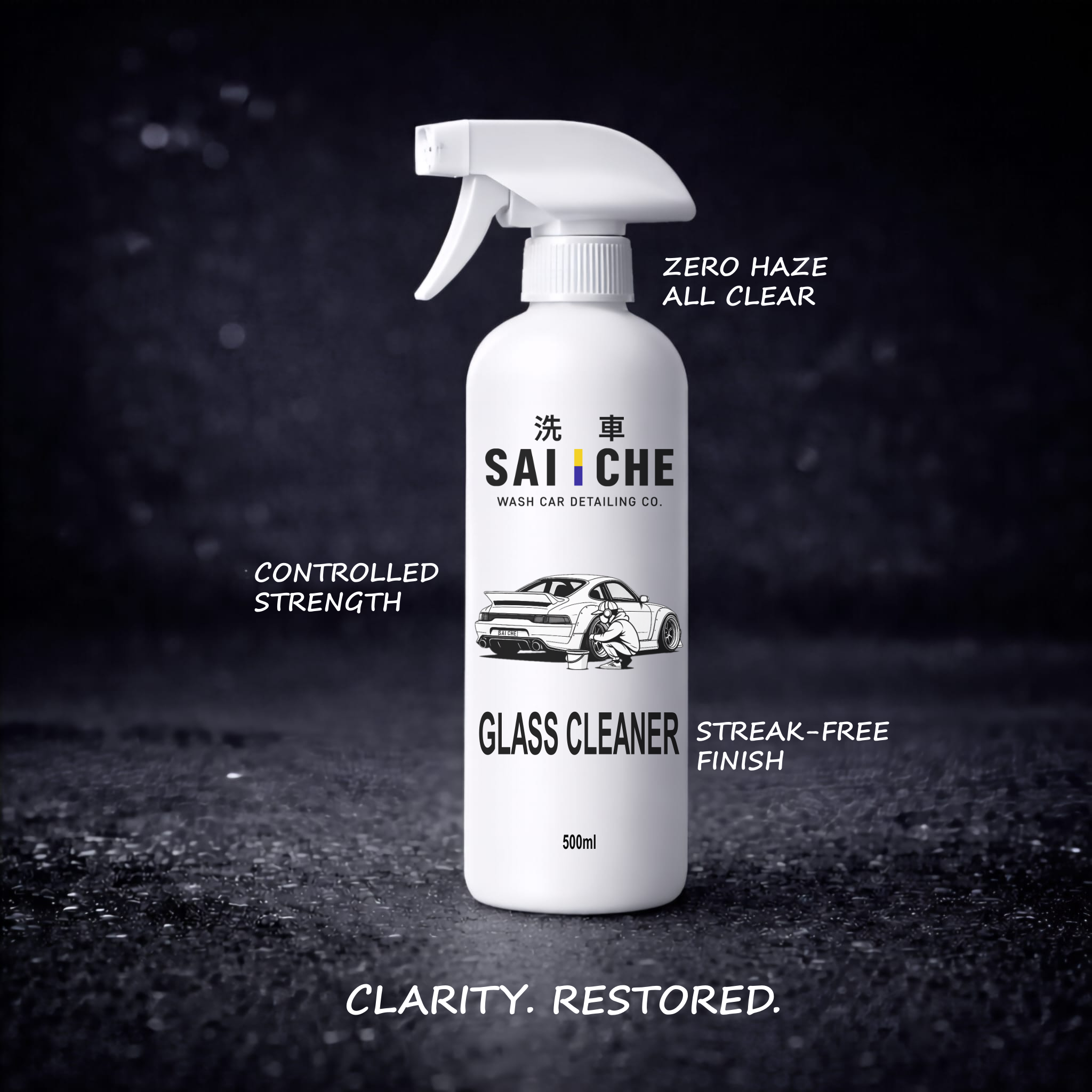 Streak-Free Automotive Glass Cleaner – Safe on Tinted Windows & Screens | SAI | CHE